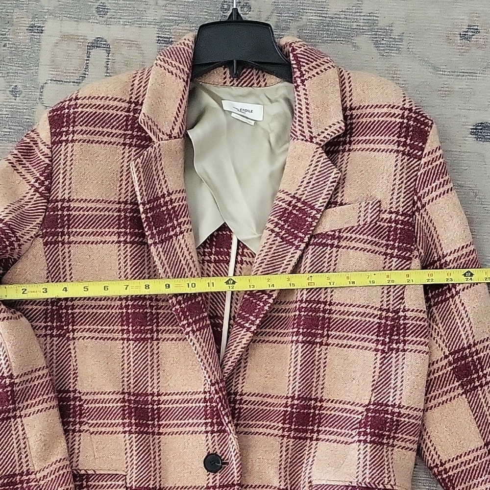 Isabel Marant Beige and Burgundy Plaid Blazer - Picture 11 of 13